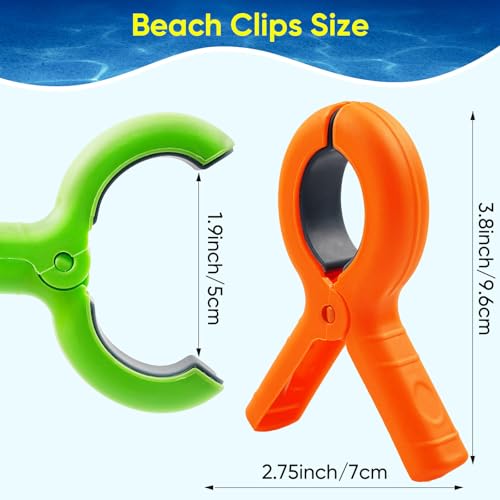 Multicolor Beach Towel Clips - 8 Pack for Outdoor Use
