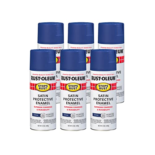 Rust-Oleum Stops Rust Spray Paint, 12 oz Satin Sapphire, 6 Pack