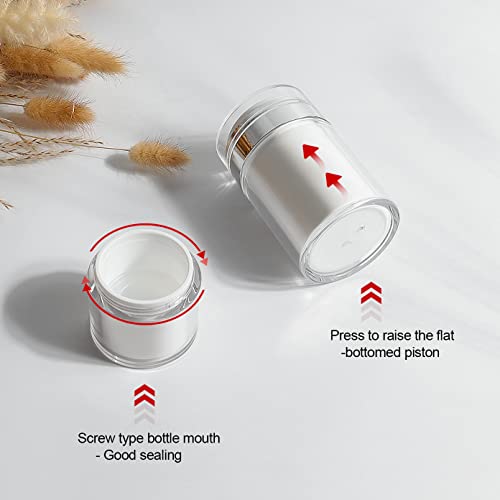 Mluchee Airless Pump Jar 0.5 Oz Travel Cream and Lotion Dispenser