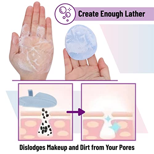 Slick Silicone Facial Cleansing Brush, 4 Pack Exfoliating Face Scrubber