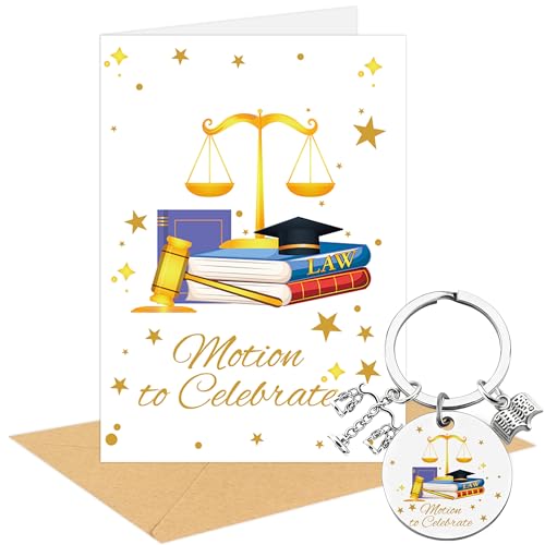Law School Graduation Card Set with Keychain Charm - Gift for Graduates