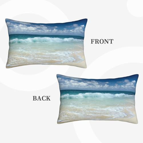 Beach Throw Pillow Covers Set of 2 - 12x20 Inch Ocean Design