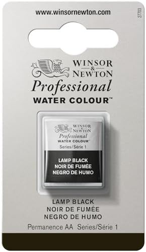 Winsor & Newton Professional Watercolor Half Pan - Lamp Black