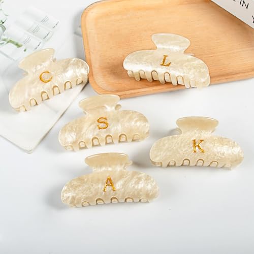 Bridesmaid Initial Hair Claw Clip with Matching Earrings Pearl Letter