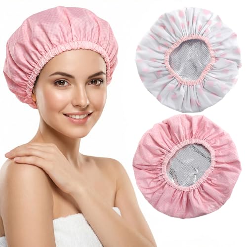 Sorcristy 2 Pcs Heat Cap for Deep Conditioning, Double Layer Hair Processing Cap
