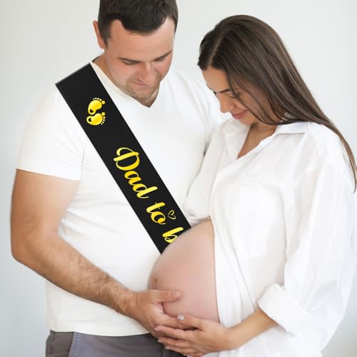 Cool Dad To Be Sash - Black & Gold for Baby Shower Celebrations