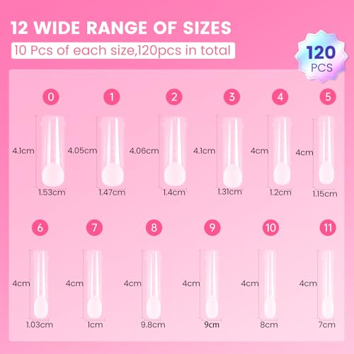 GlimightyX Polygel Toenail Forms Kit - 120 Reusable Square Dual Nail Molds with Brush and Clips
