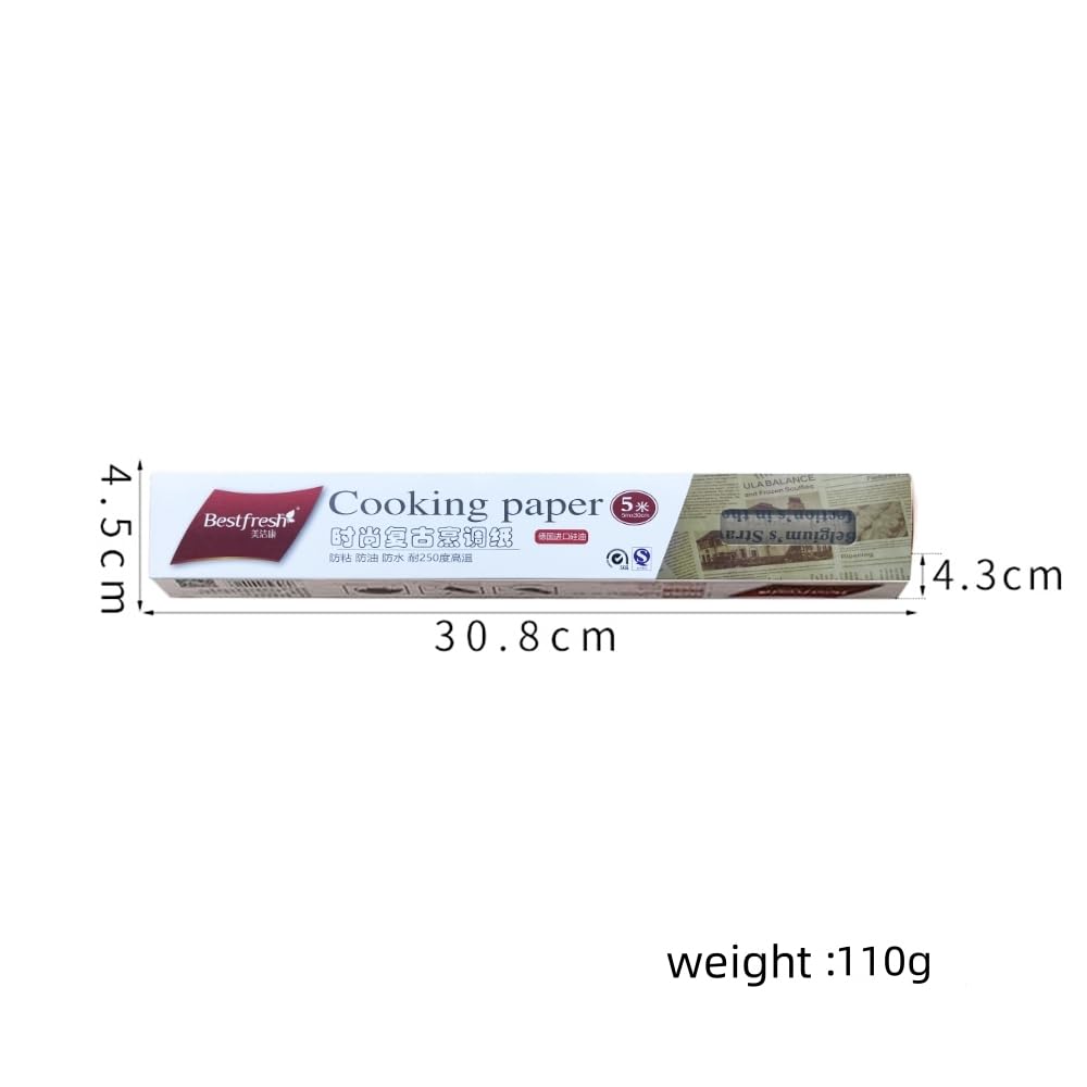 Baking Parchment Paper Roll Non Stick Baking Paper Newspaper Printing Design Food Wrapping Paper for Baking Cookies Bread Pizza Meat and Vegetables