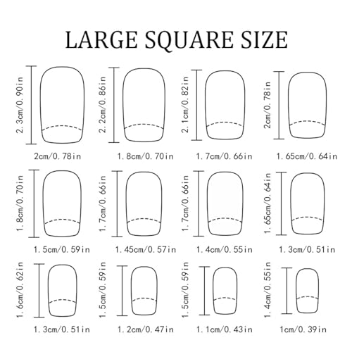 4th of July Press on Nails Medium Square Patriotic False Nails with Firework Rhinestones