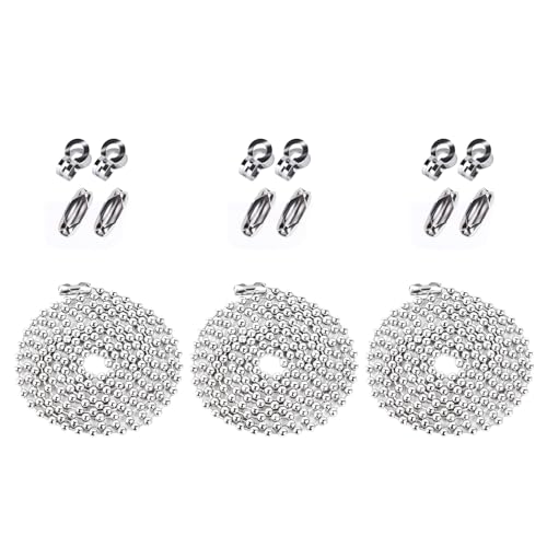 Stainless Steel Ceiling Fan Pull Chain Extension - 138 Inches with 20 Connectors