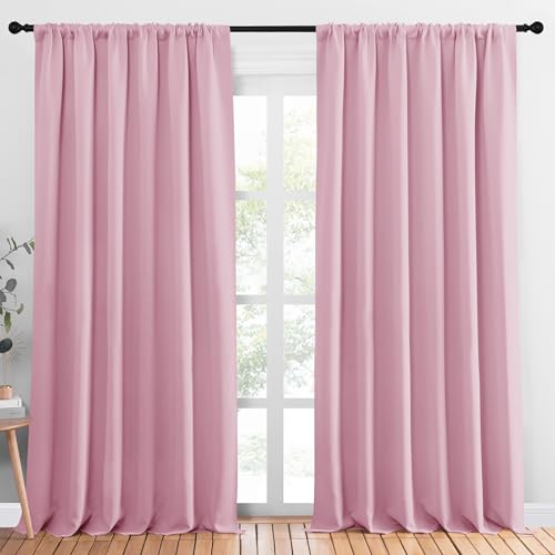 NICETOWN Blackout Curtains, Rouge Pink 70x95 Inch Thermal Drapes (2-Pack)