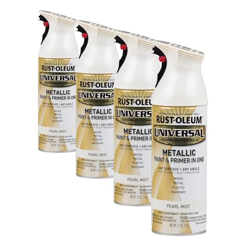 Rust-Oleum Universal Metallic Mist Spray Paint, 11 oz, Pearl Mist (Pack of 4)
