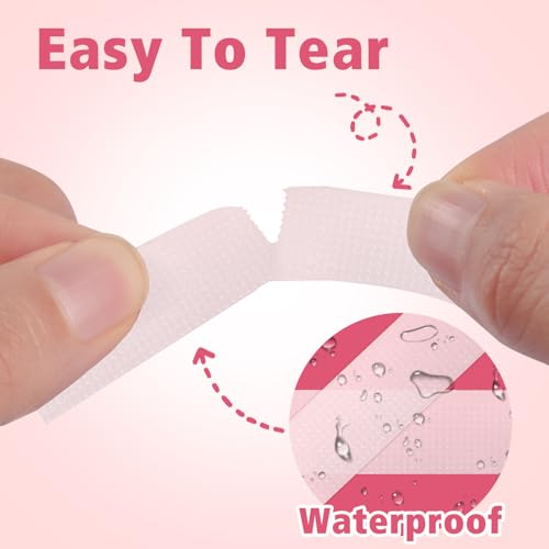 NEOACT Pink Lash Tape for Eyelash Extensions - 20 Rolls Breathable PE Micropore Tape