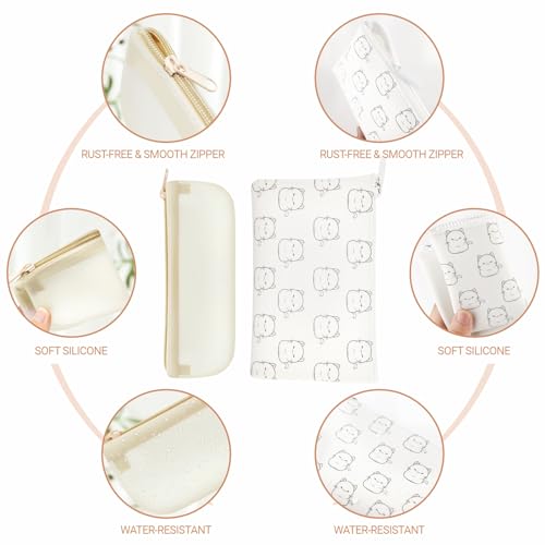 Manmihealth Silicone Makeup Bag Cute Cat Cosmetic Pouch for Travel