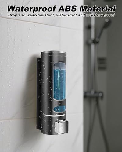 400ML WUKUR No Drill Shower Shampoo & Conditioner Dispenser - Black