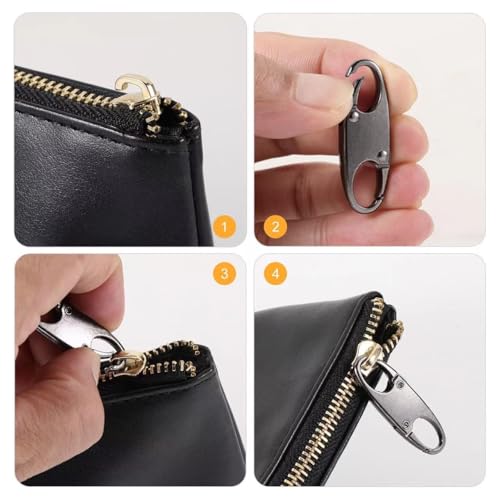 12Pcs Double Small Carabiner Clips, Zipper Pull Replacement Zipper Clip Theft Deterrent Zipper Locks Anti Theft for Backpacks Traveling Camping Suitcases