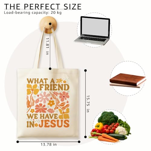 What A Friend We Have In Jesus Canvas Tote Bag - White 1