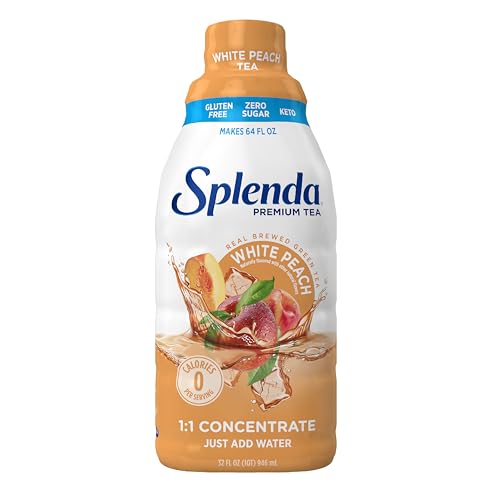 White Peach Green Tea Concentrate – SPLENDA Premium 32 Fl Oz | Keto & Sugar-Free