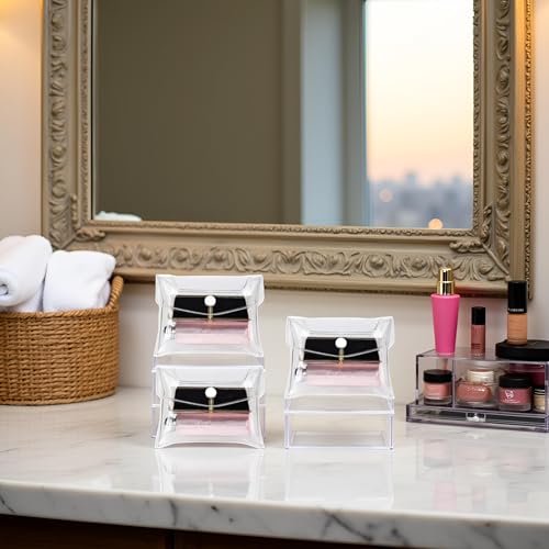 Clear PVC Makeup Bag Set Small Travel Cosmetic Organizer Pouch 3 Pack