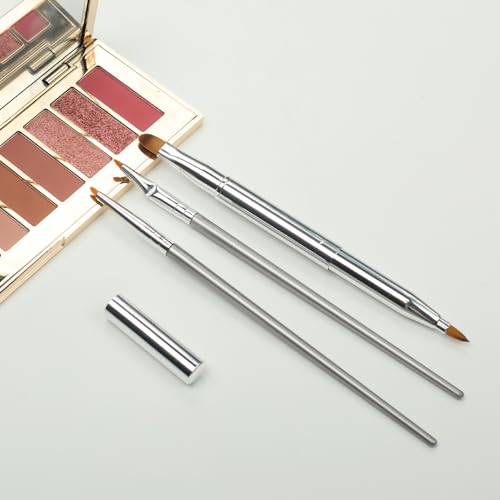 WOLVINA 2-Piece Eyeliner Brush Set - Fine Detail Straight and Angled Brushes