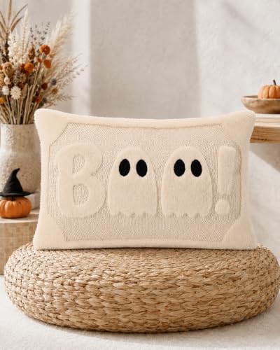 Faux Rabbit Fur Halloween Pillow Covers - Vintage Ghost Designs