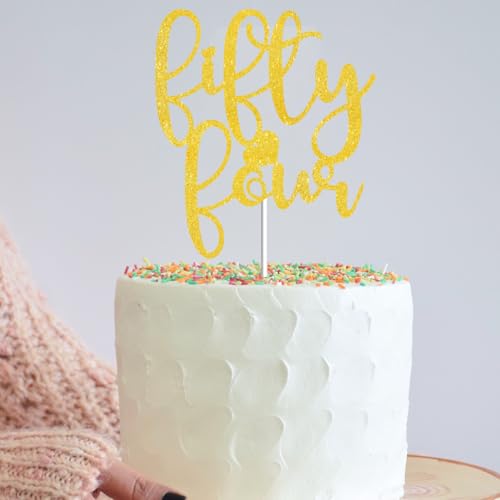 JUTTIRA Gold Glitter 54th Birthday Cake Topper - Fifty-Four Party Decor