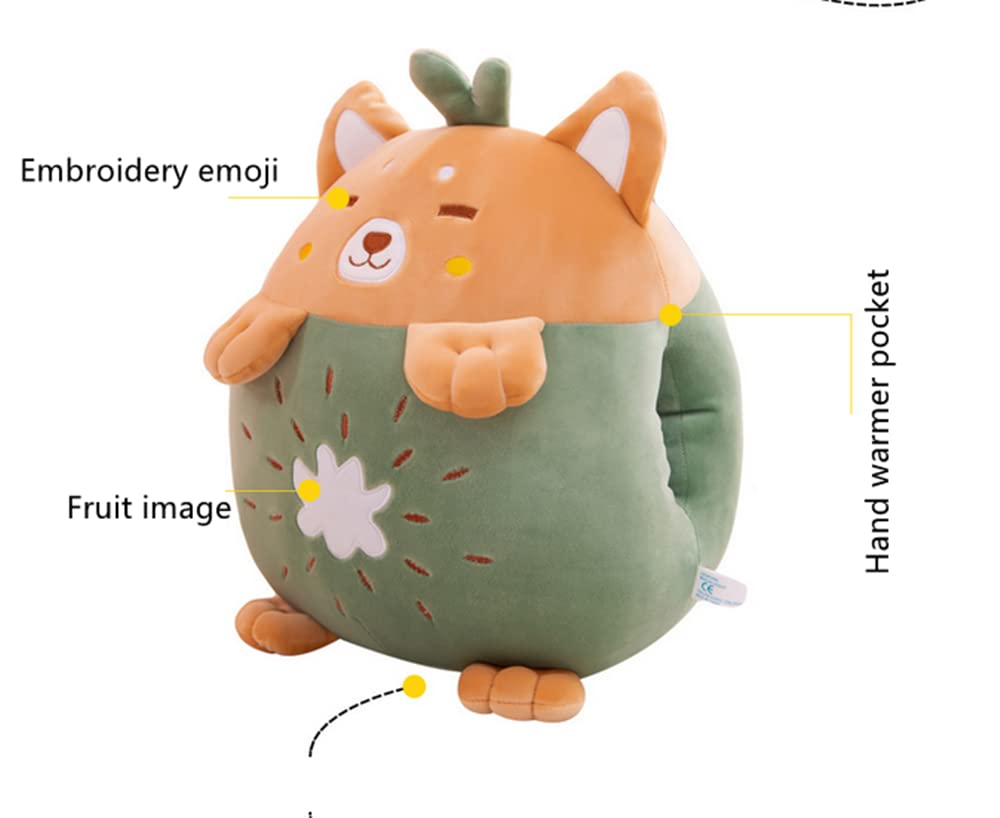 YUDONG 15" Kids Stuffed Animals Travel Blanket and Pillow Set,Cute Dog Plush Pillow with Hand Warmer Design,Perfect for Travel, Camping, Home and Office.