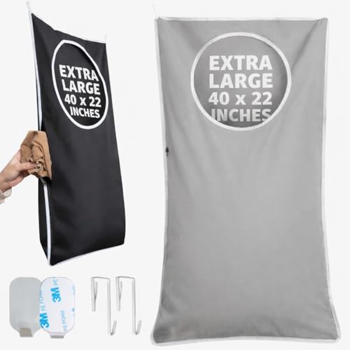 DONAQ XL Hanging Laundry Hamper Bag - Grey, Over the Door Space Saving Design