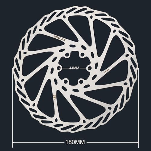 180mm Disc Brake Rotor With 6 Bolts & T25 Torx Tool, Stainless Steel Bike Rotor for Mountain Bike/Road Bike/MTB/BMX, Fits 44mm Threaded Hub (Anti-Rust & Heat-Resistant) (180mm*1pcs)