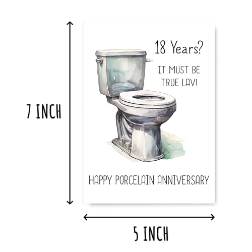Funny 18th Anniversary Card for Husband & Wife - 5x7