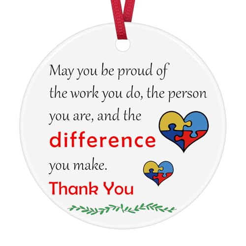 Ceramic Autism Awareness Ornament - Inspirational Teacher Gift