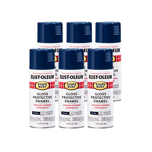 Rust-Oleum Stops Rust Gloss Navy Spray Paint 12 oz Pack of 6