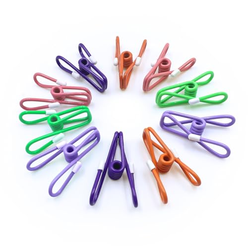 ChicRange 10-Pack Colorful Metal Chip Clips with Rubber Caps