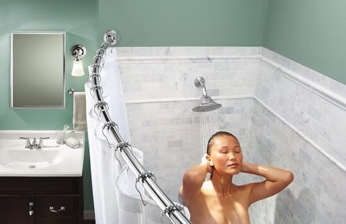 Moen Chrome Shower Curtain Rings - Pack of 12 for Smooth Rolling