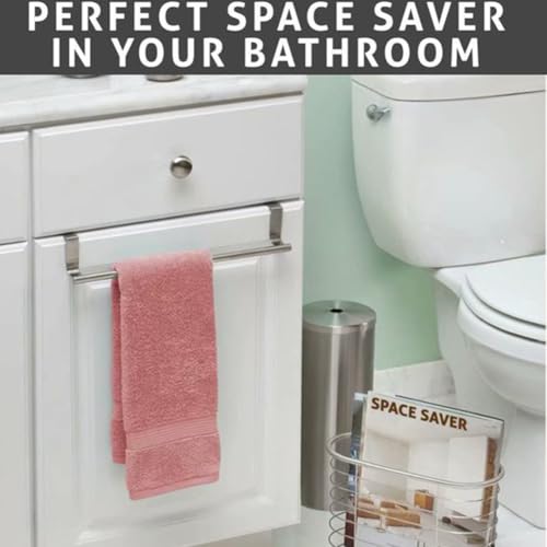Kakalote 2 Pack Stainless Steel Over Door Towel Racks for Kitchen & Bathroom