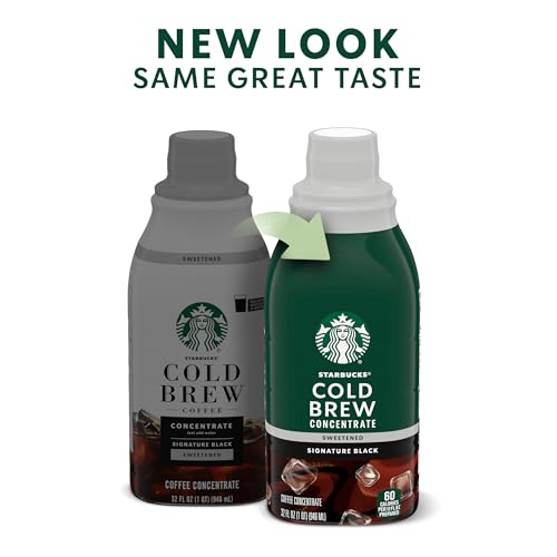Starbucks Cold Brew Coffee Concentrate, Sweetened Signature Black, 32 Fl Oz (Pack of 3)