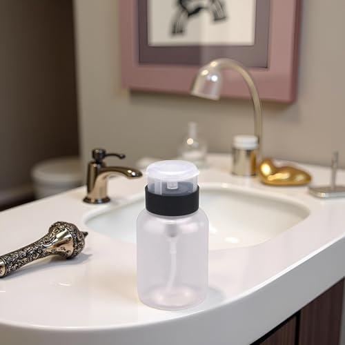 Transparent 210ml Nail Polish Remover Pump Dispenser Bottle