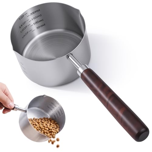Ondware Stainless Steel Pet Food Scoop with Wooden Handle - 1 Cup