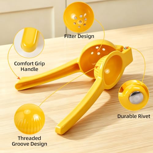 Heavy-Duty Metal Citrus Juicer - Ergonomic Manual Lemon & Lime Squeezer