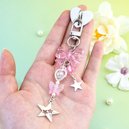 Cute Kindle Charms with Hook - Y2K Butterfly Keychain for Readers