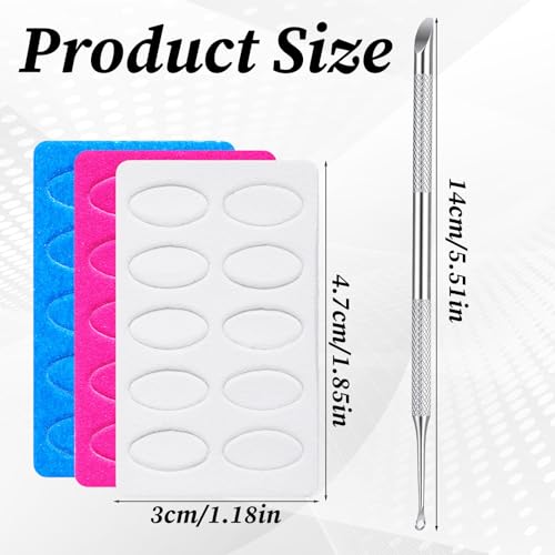 Eldraqth Loop Metal Cuticle Pusher and Prep Tool with Sandpaper Sheets