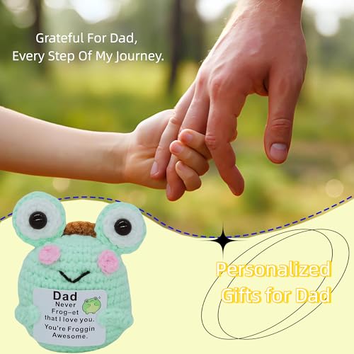 Handcrafted Crochet Mini Frog for Dad - Funny Gift with Heartfelt Message