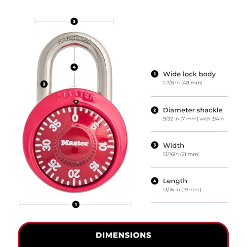 Master Lock 1523T Combination Padlock - 2 Pack, Resettable Keyless Security