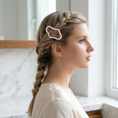 PAGOW 6 Pcs Cloud Metal Snap Hair Clips - Large Non-Slip Barrettes
