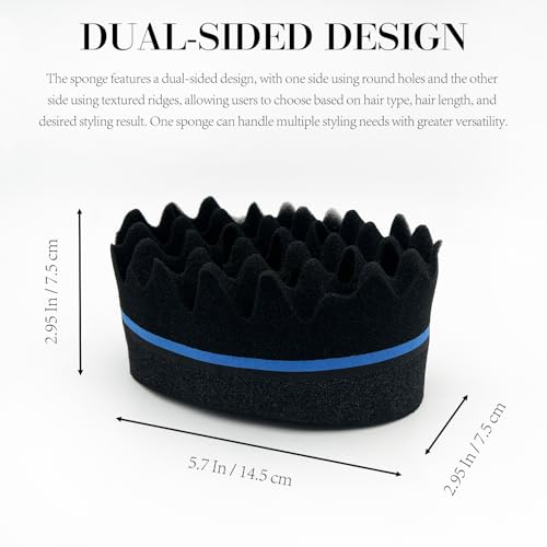 Hair Twist Curl Sponge Brush Dual-Sided Afro Coil & Dread Styling Tool