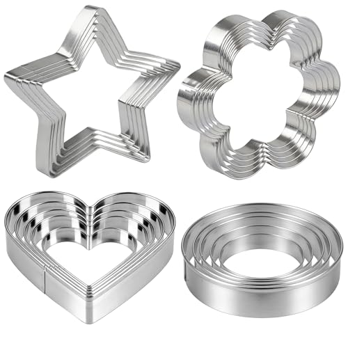 Ninsula 20-Piece Stainless Steel Cookie Cutter Set - Variety Shapes