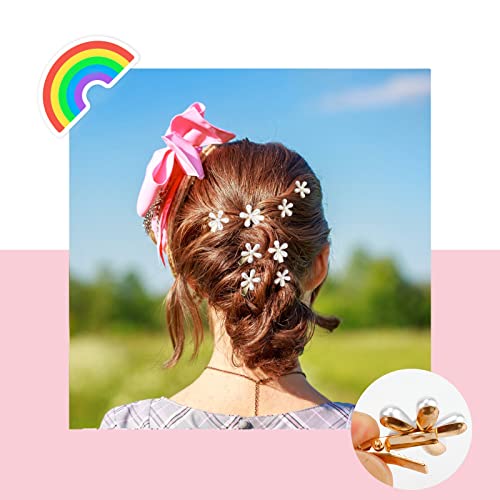 CUBACO Mini Metal Daisy Hair Claw Clips 12 Pcs White Flower Hair Accessories