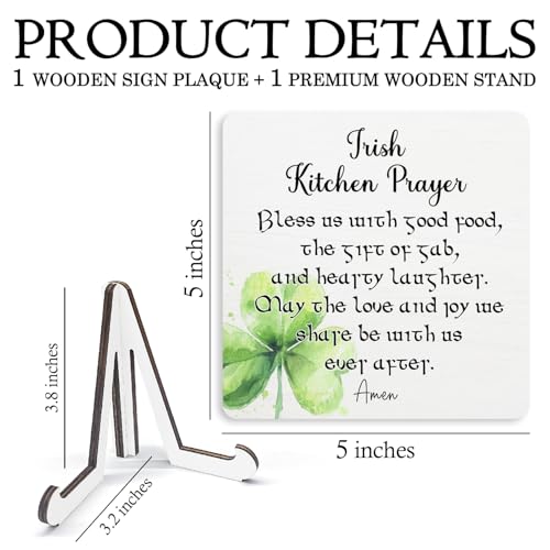 Irish Blessing Wooden Decor Sign, 5x5 Inch Kitchen Table Plaque