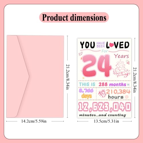 24th Birthday Card for Her - Funny & Vibrant Design