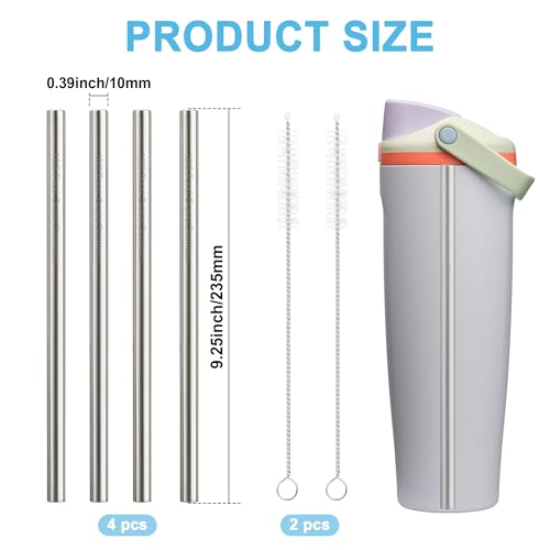 Sipcupmate Metal Straw Replacement for Owala FreeSip Sway 40oz Bottles - 4 Pack